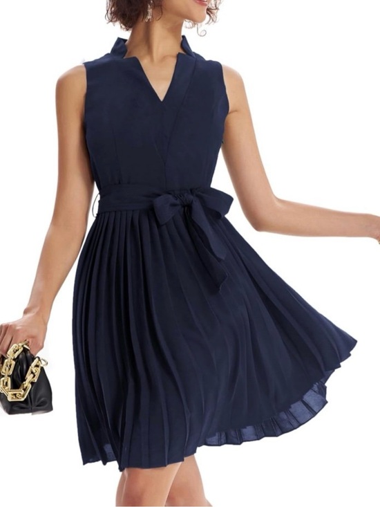 Grace Karin Dresses & Skirts - NWT Grace Karin Pleated Tie Front Sleeveless Swing Cocktail Dress